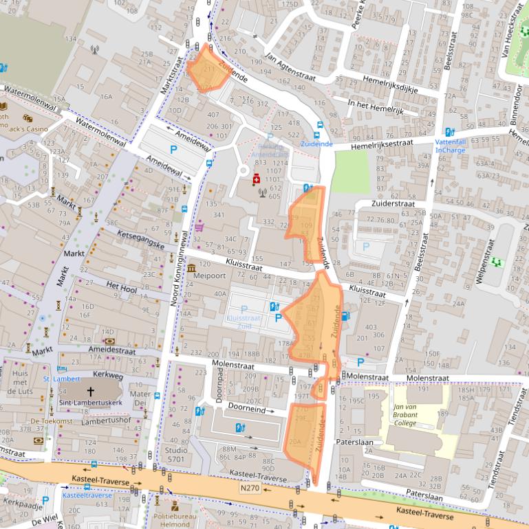 Kaart van postcodegebied 5701KX.