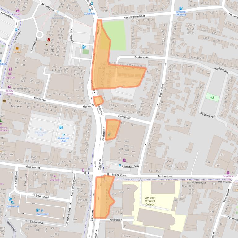 Kaart van postcodegebied 5701KZ.