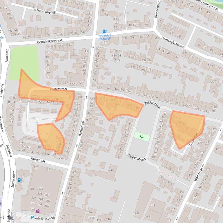 Kaart van postcodegebied 5701LA.