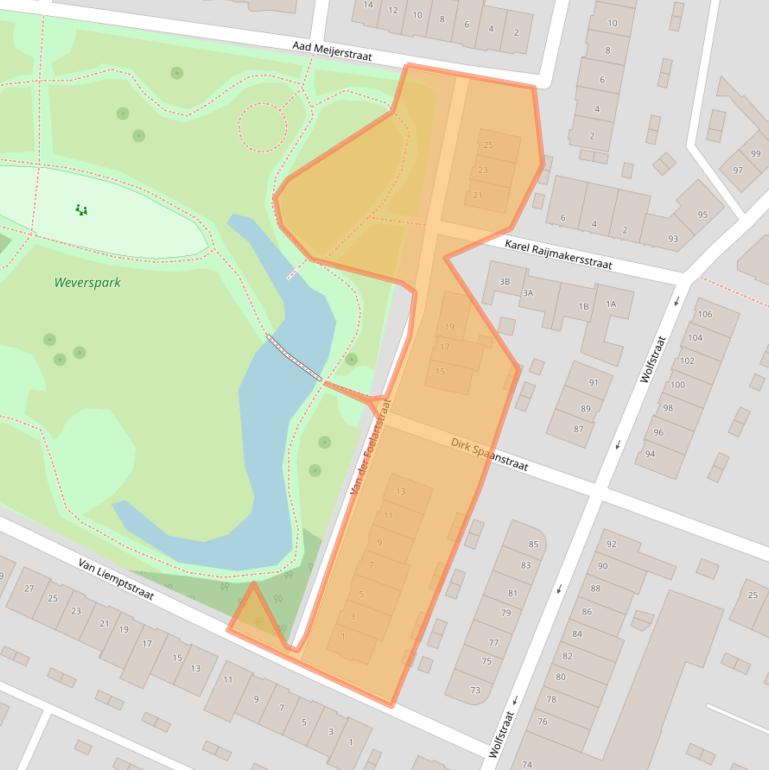 Kaart van postcodegebied 5701LP.