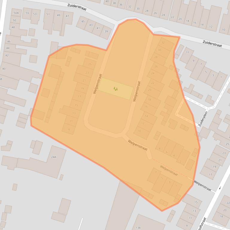 Kaart van postcodegebied 5701LZ.