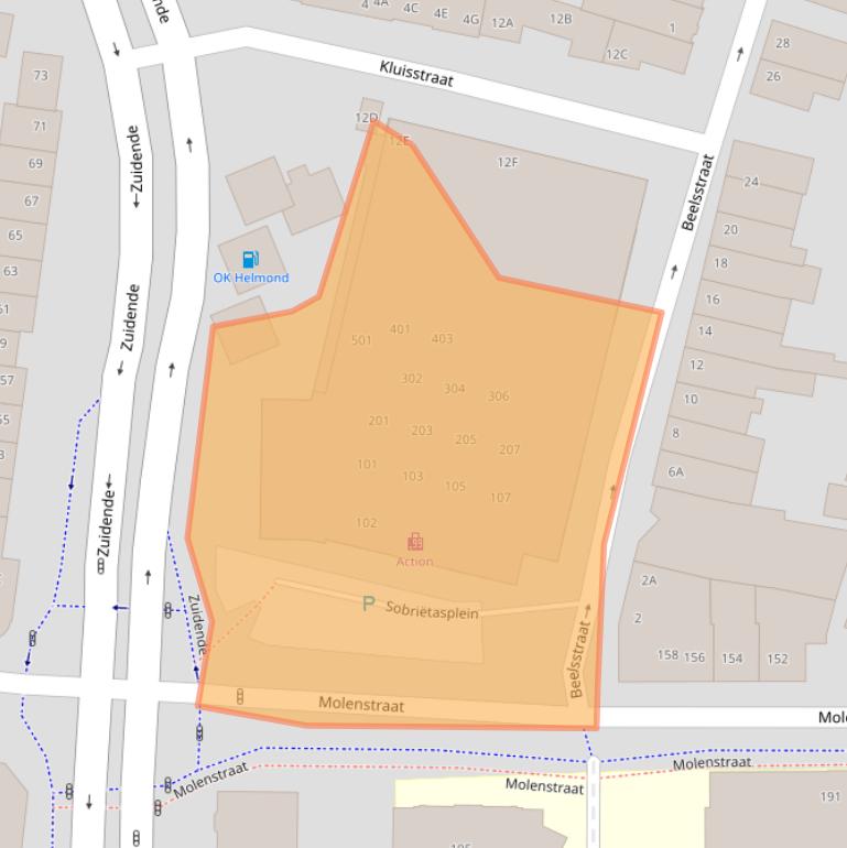 Kaart van postcodegebied 5701MJ.