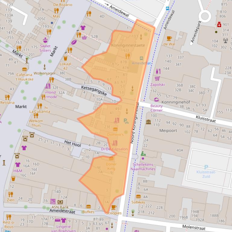 Kaart van postcodegebied 5701NJ.