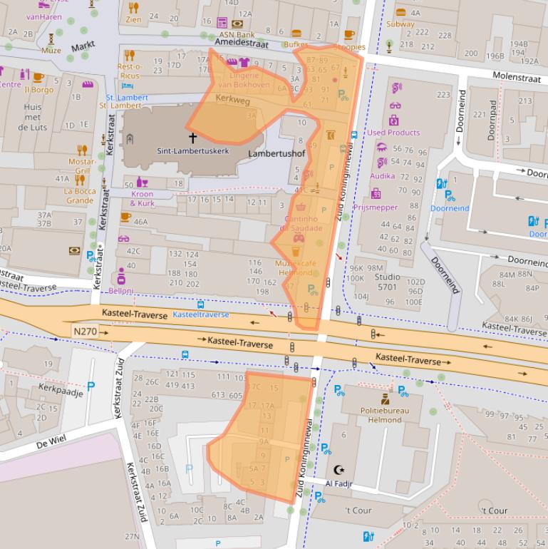 Kaart van postcodegebied 5701NS.