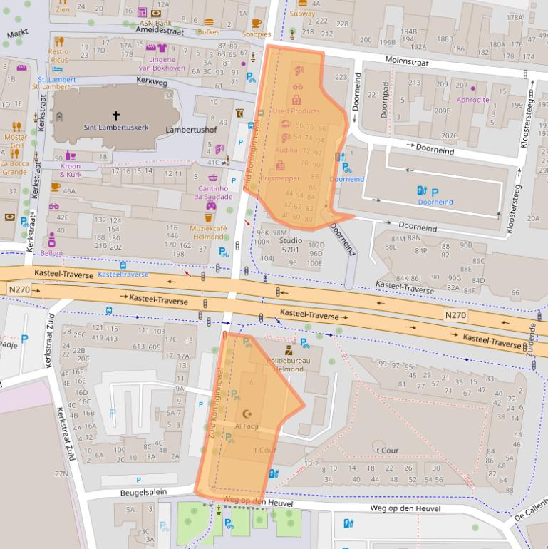 Kaart van postcodegebied 5701NT.