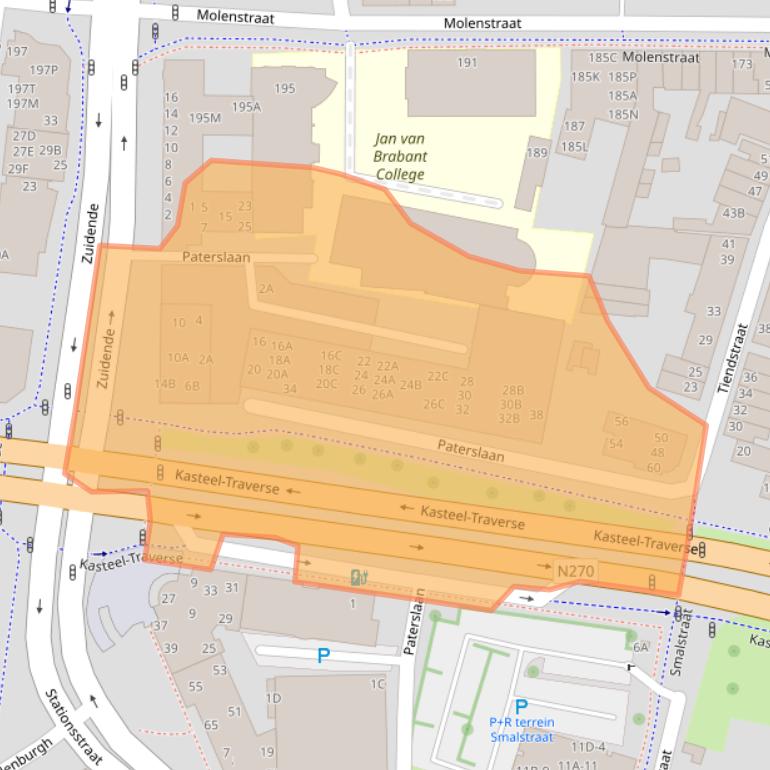 Kaart van postcodegebied 5701NZ.