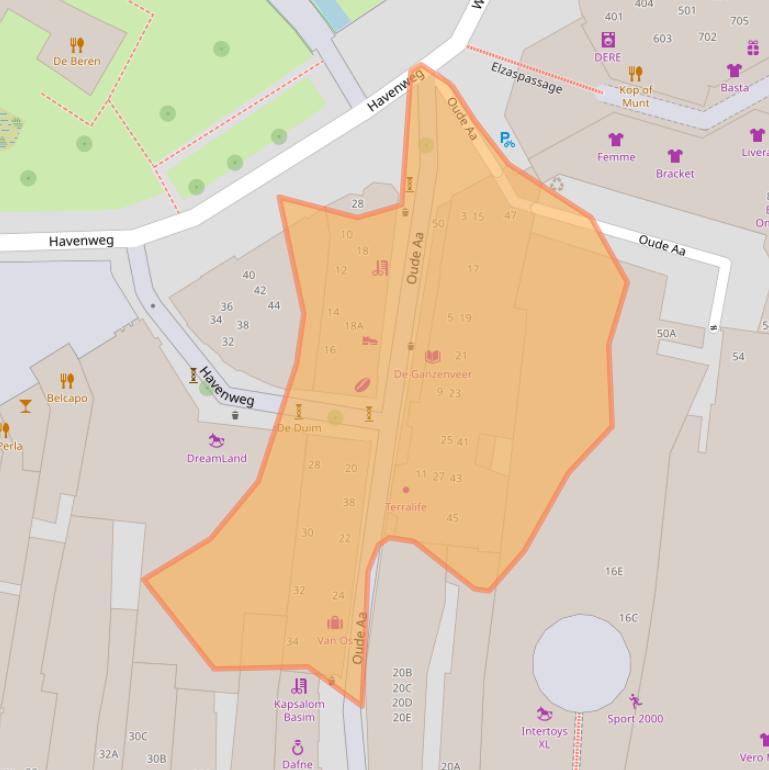 Kaart van postcodegebied 5701PZ.