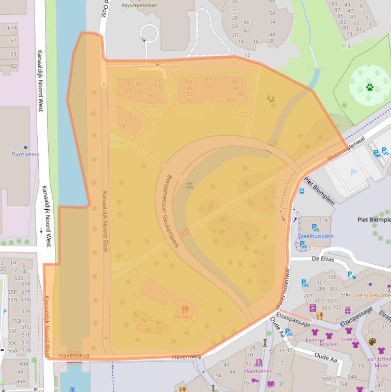 Kaart van postcodegebied 5701RE.