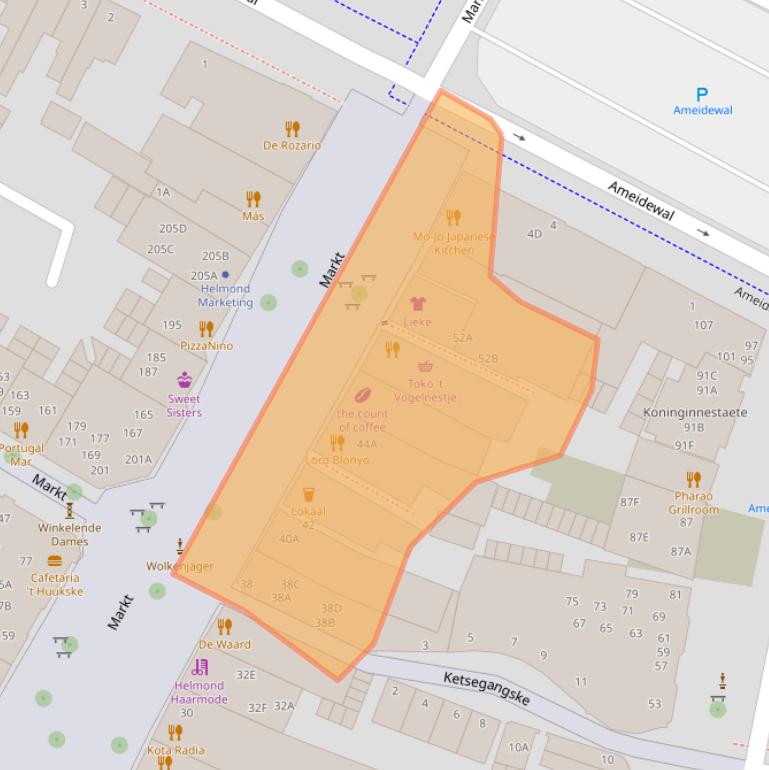 Kaart van postcodegebied 5701RL.