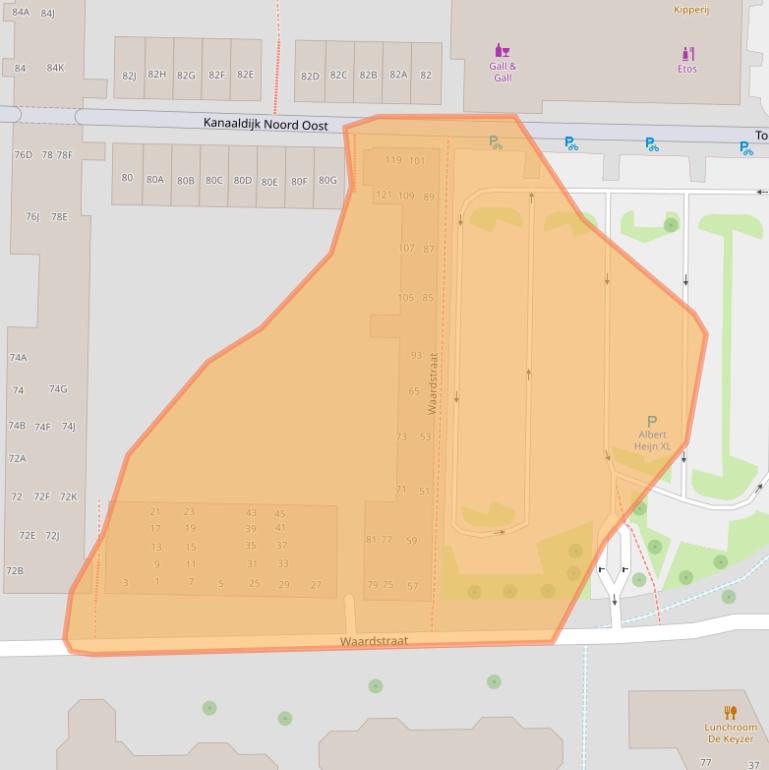 Kaart van postcodegebied 5701RP.