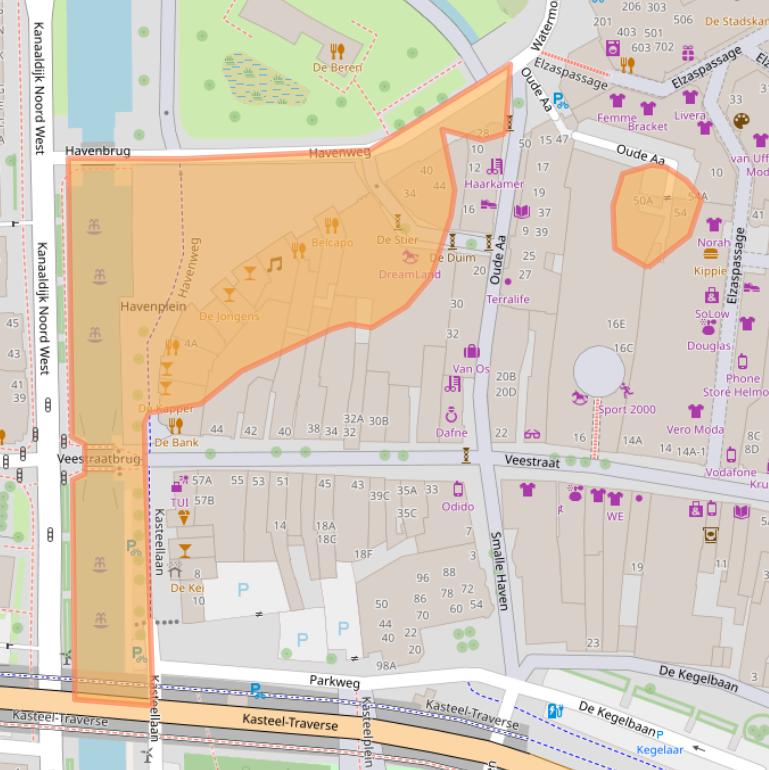Kaart van postcodegebied 5701RS.