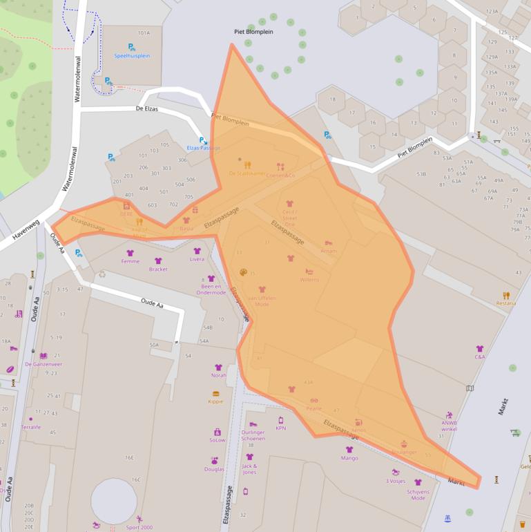Kaart van postcodegebied 5701RW.