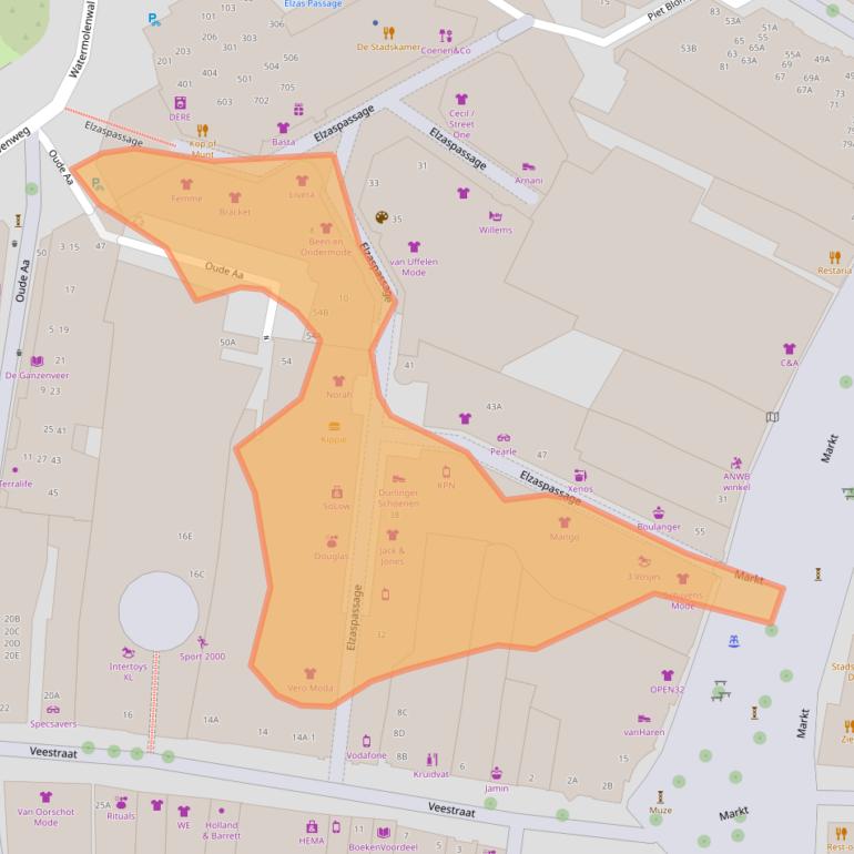 Kaart van postcodegebied 5701RX.
