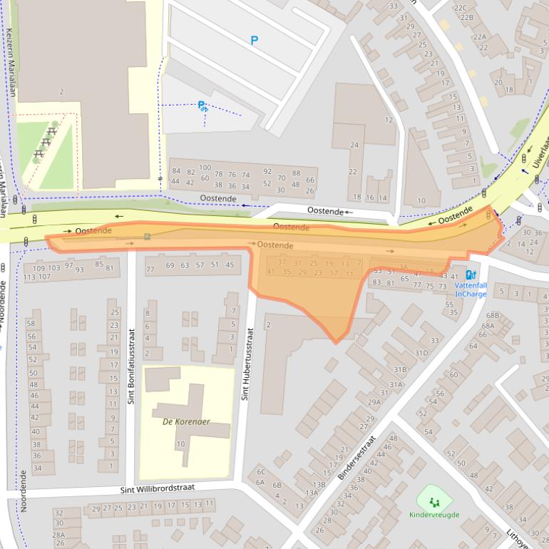 Kaart van postcodegebied 5701SJ.