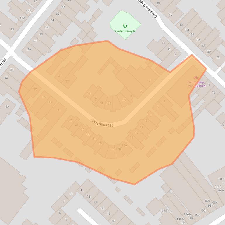 Kaart van postcodegebied 5701TD.