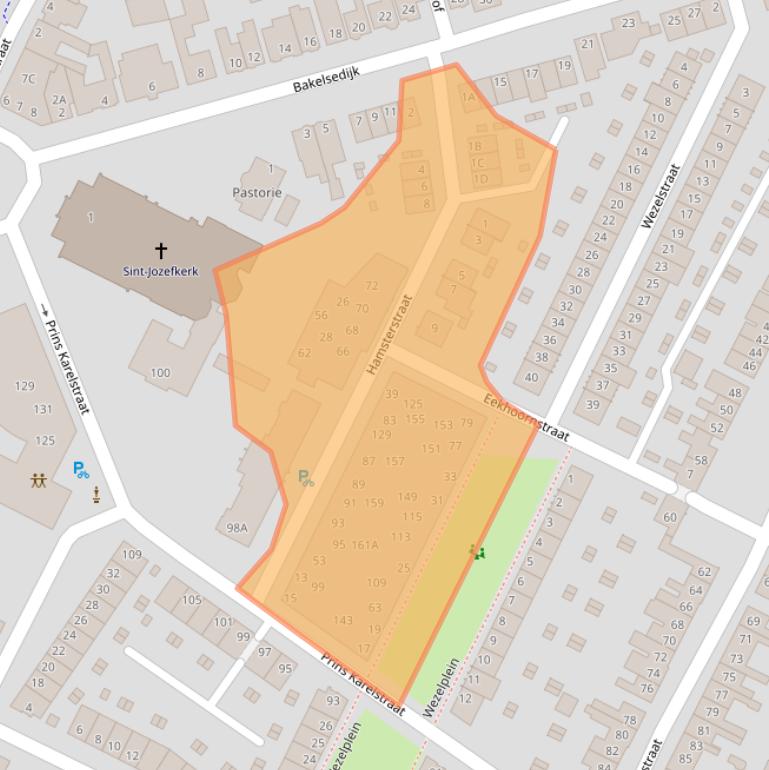 Kaart van postcodegebied 5701TJ.