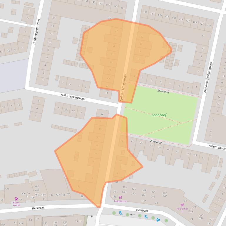 Kaart van postcodegebied 5701TR.