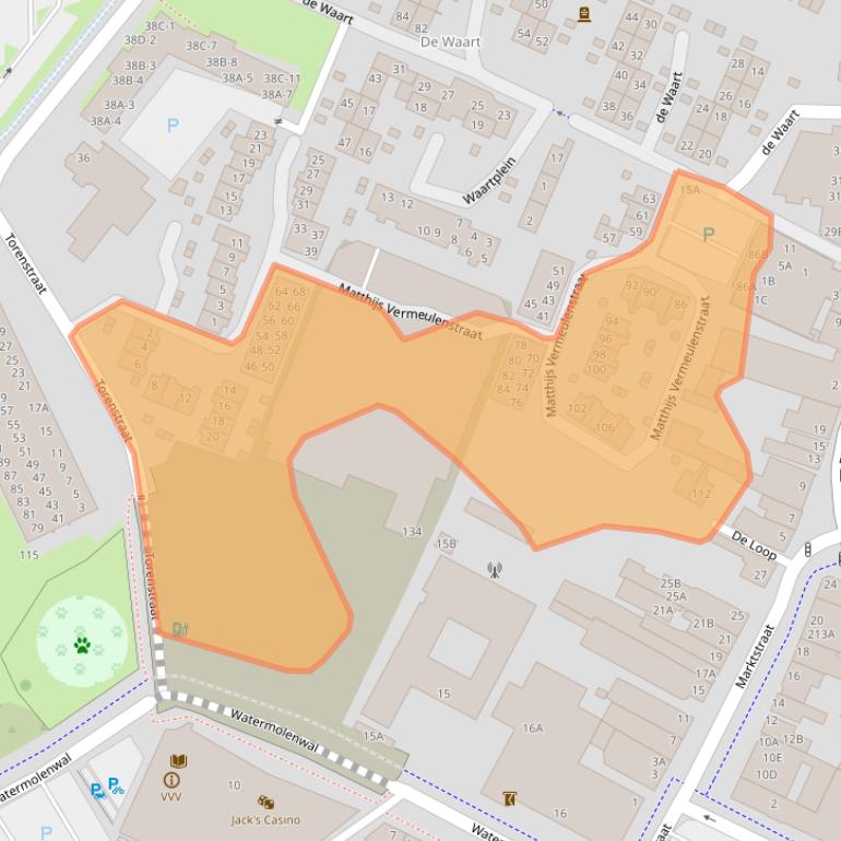 Kaart van postcodegebied 5701TV.