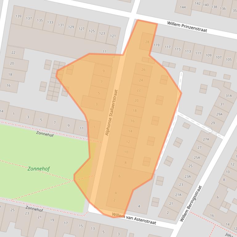 Kaart van postcodegebied 5701TZ.