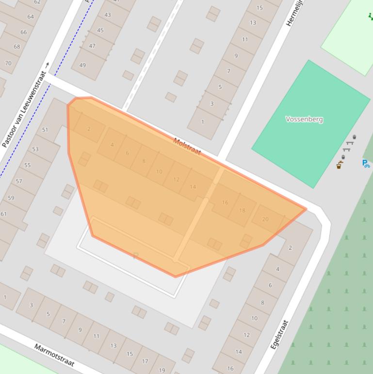 Kaart van postcodegebied 5701VA.