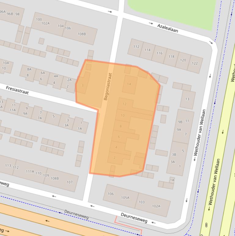 Kaart van postcodegebied 5701WB.