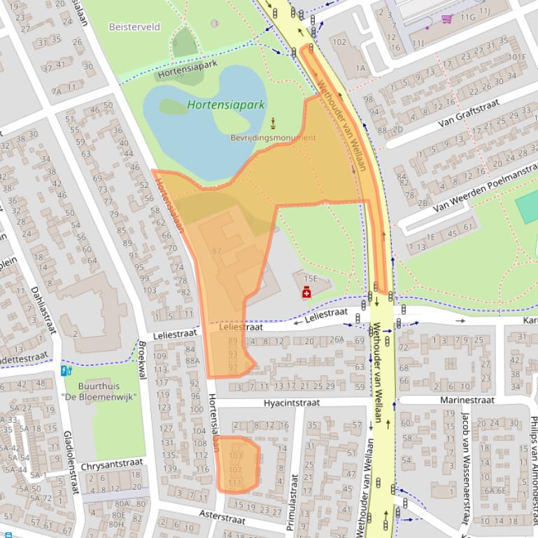 Kaart van postcodegebied 5701WL.