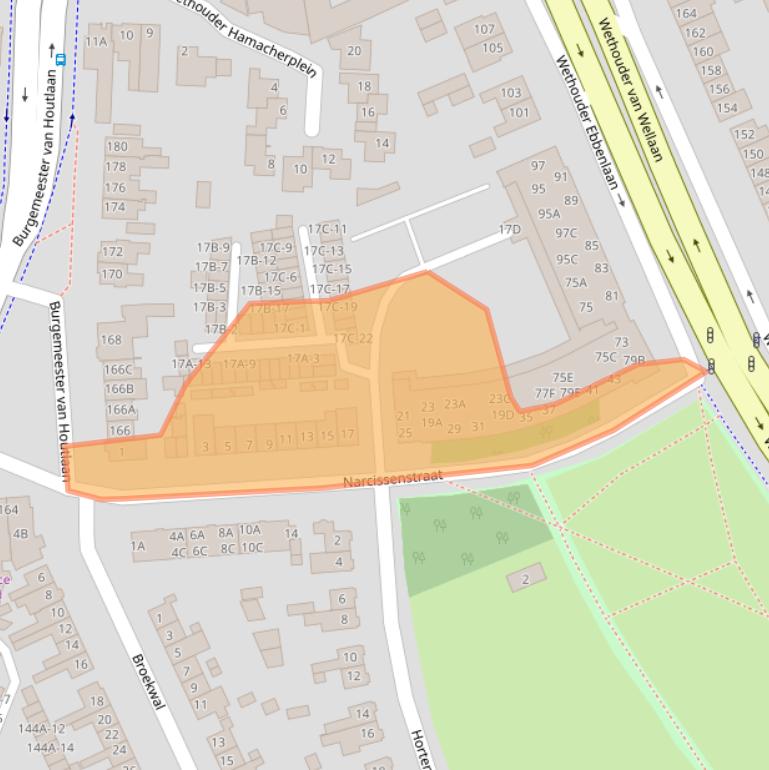 Kaart van postcodegebied 5701WS.