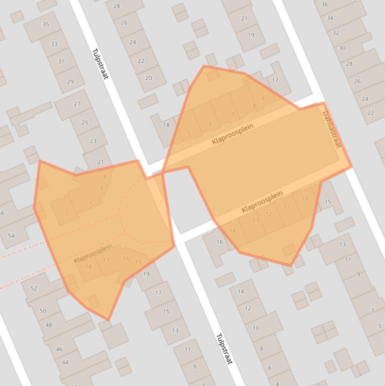 Kaart van postcodegebied 5701WV.