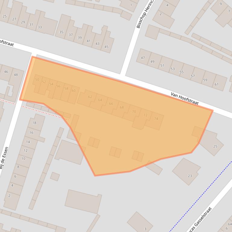 Kaart van postcodegebied 5701XD.