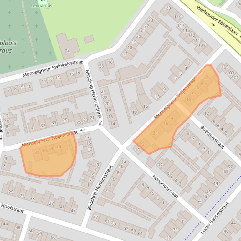 Kaart van postcodegebied 5701XK.
