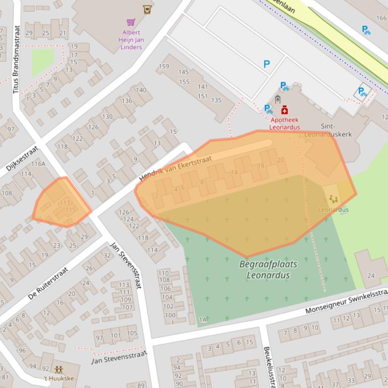 Kaart van postcodegebied 5701XT.