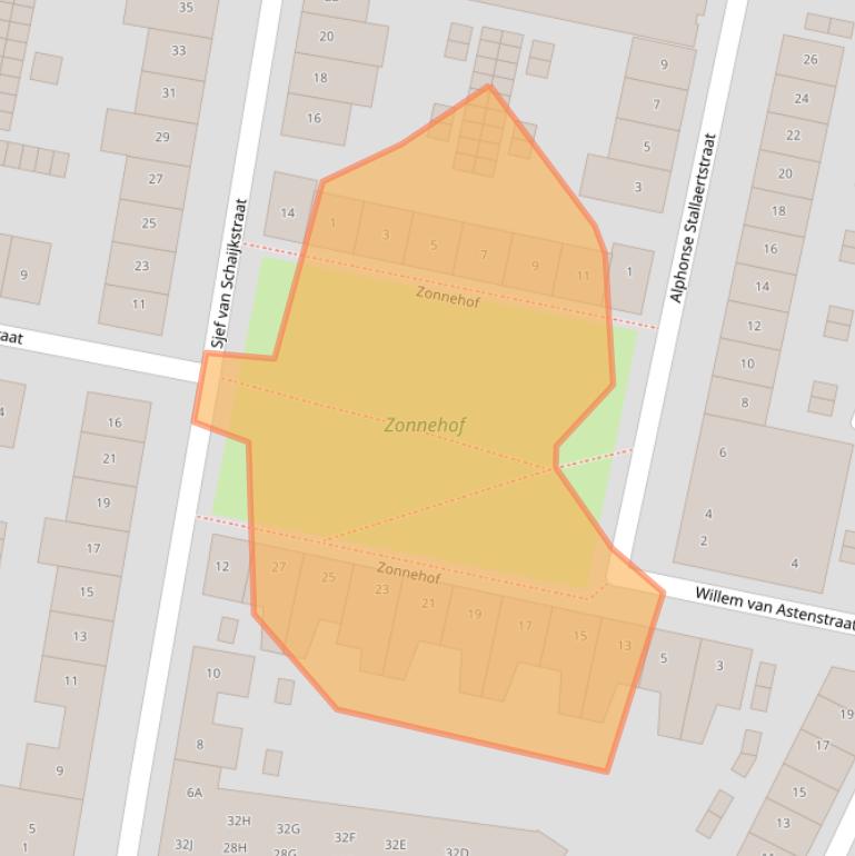 Kaart van postcodegebied 5701ZS.