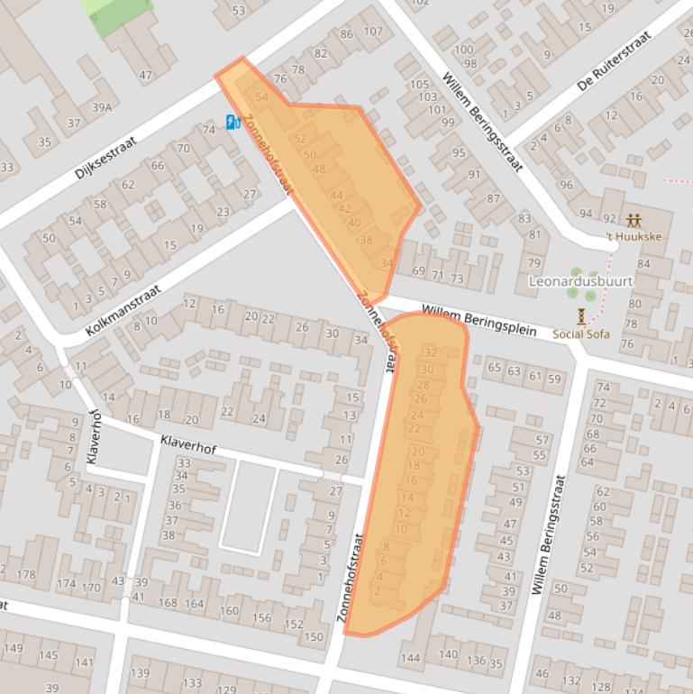 Kaart van postcodegebied 5701ZV.