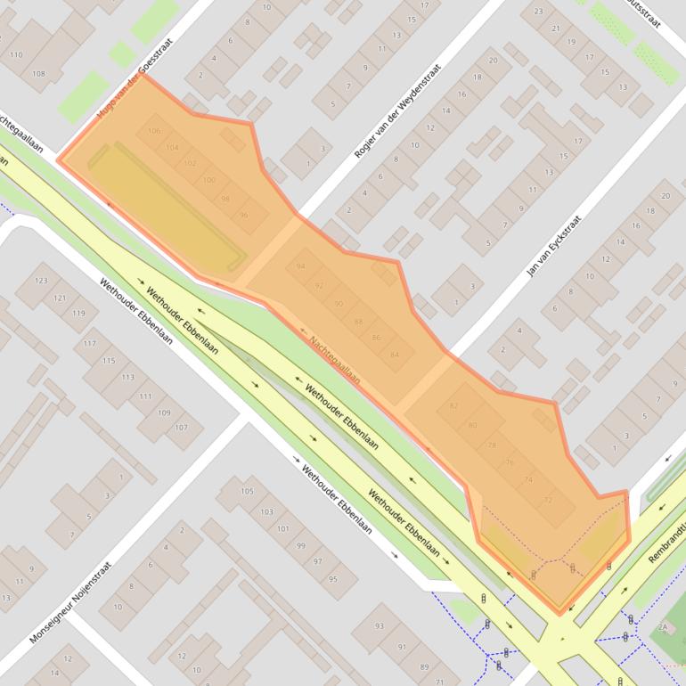 Kaart van postcodegebied 5702AD.