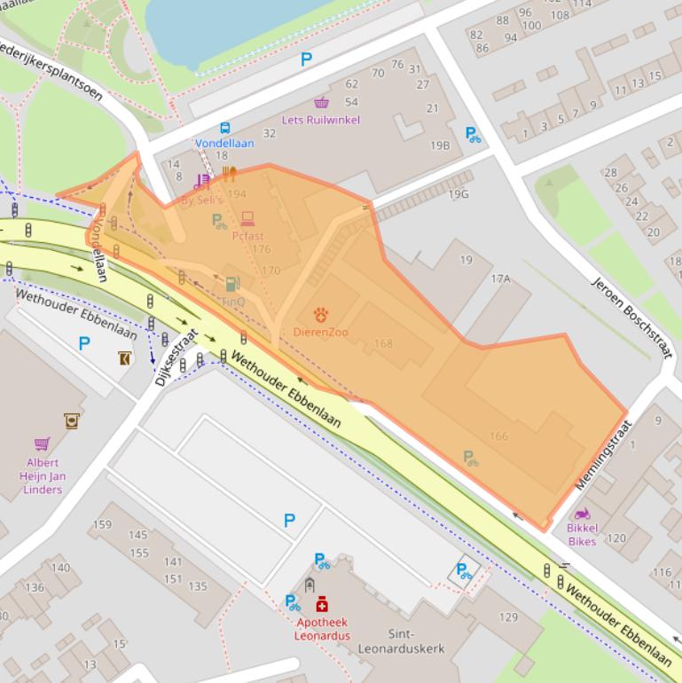 Kaart van postcodegebied 5702AG.