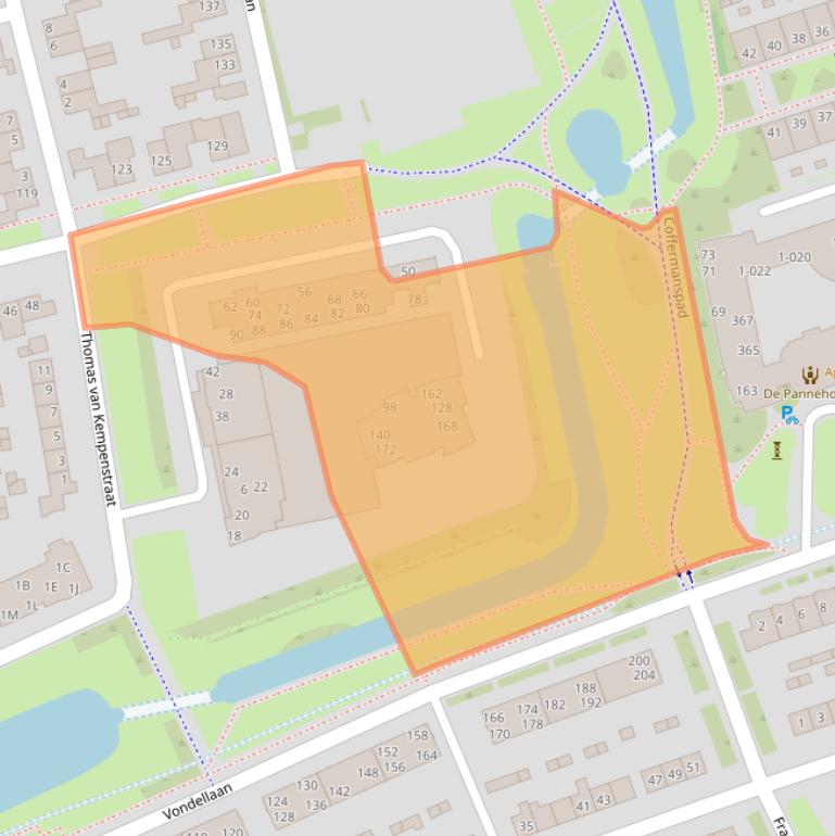 Kaart van postcodegebied 5702AZ.
