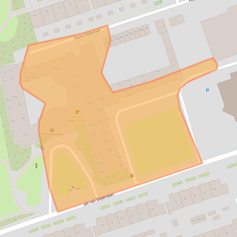 Kaart van postcodegebied 5702BA.