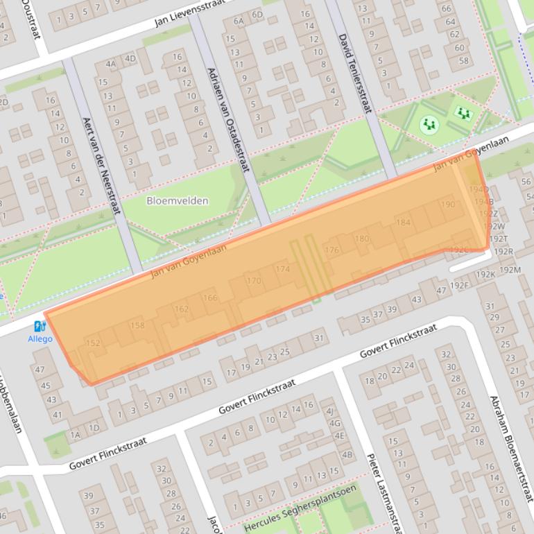 Kaart van postcodegebied 5702BG.