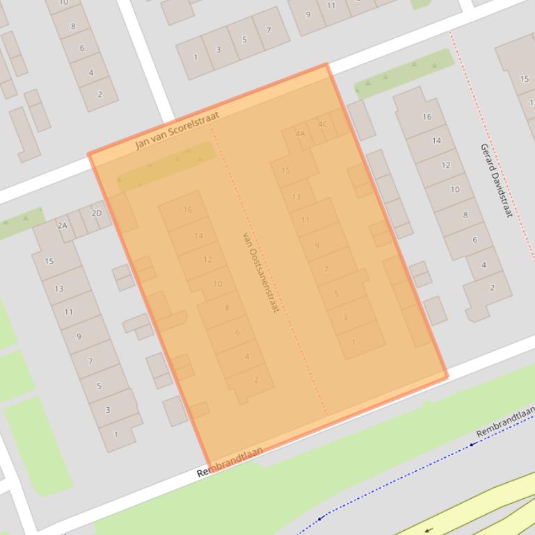 Kaart van postcodegebied 5702BW.