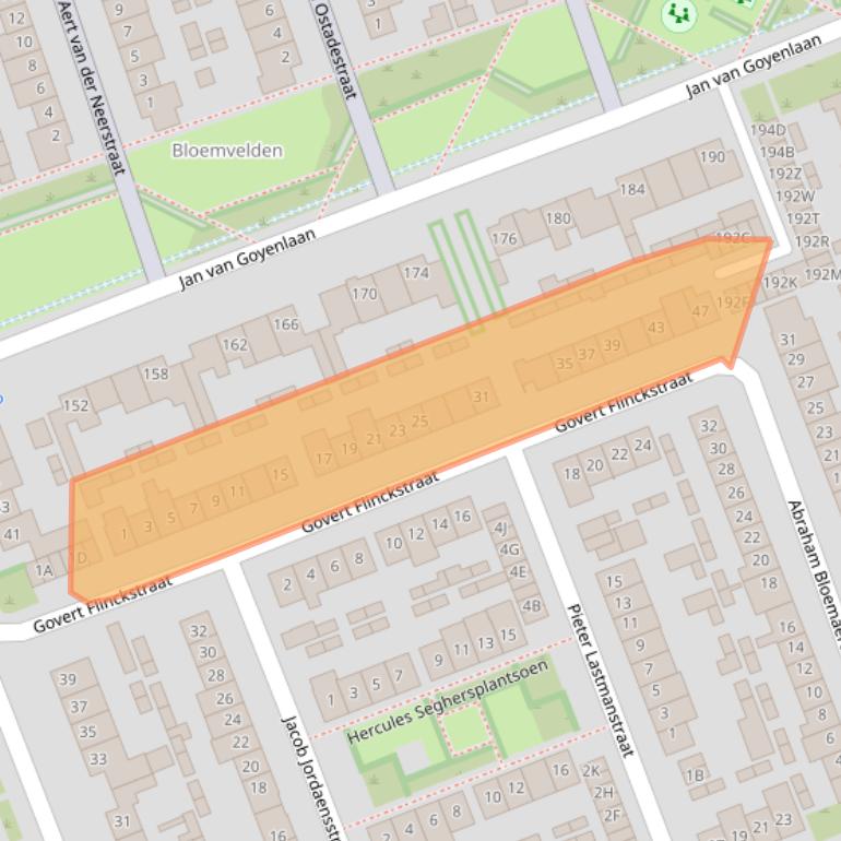 Kaart van postcodegebied 5702CA.