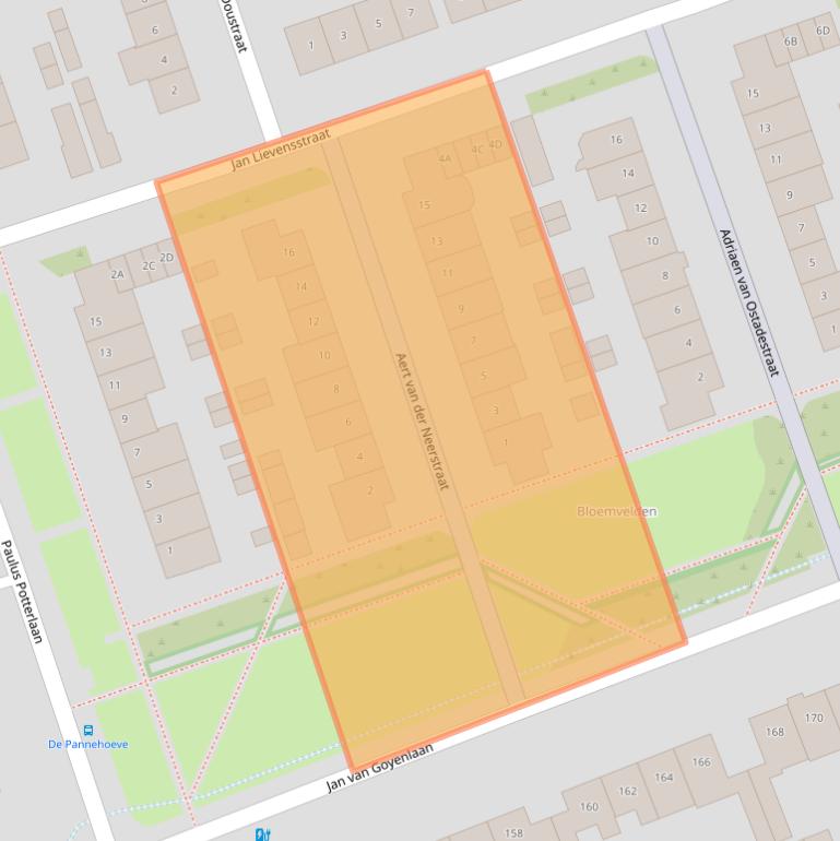 Kaart van postcodegebied 5702CJ.