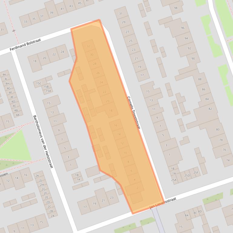 Kaart van postcodegebied 5702CM.