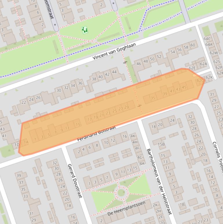 Kaart van postcodegebied 5702CN.