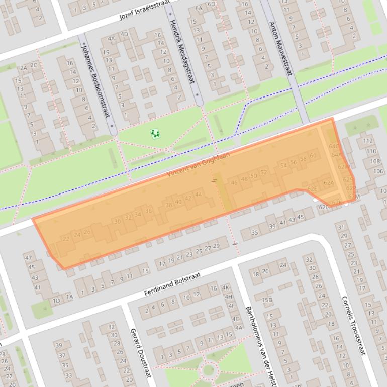 Kaart van postcodegebied 5702CX.