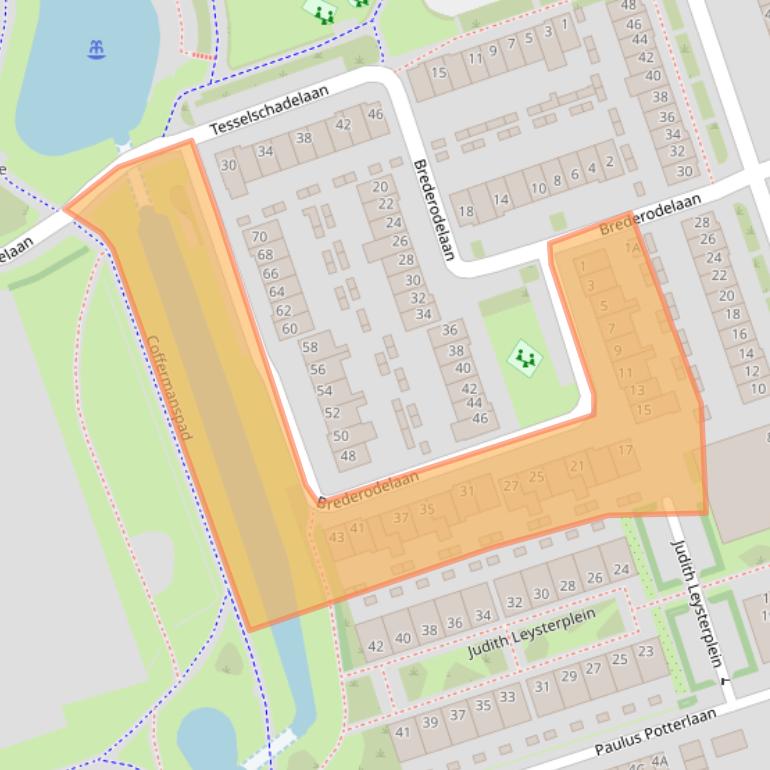 Kaart van postcodegebied 5702DA.