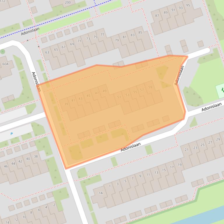 Kaart van postcodegebied 5702GG.