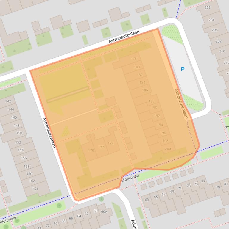 Kaart van postcodegebied 5702GT.