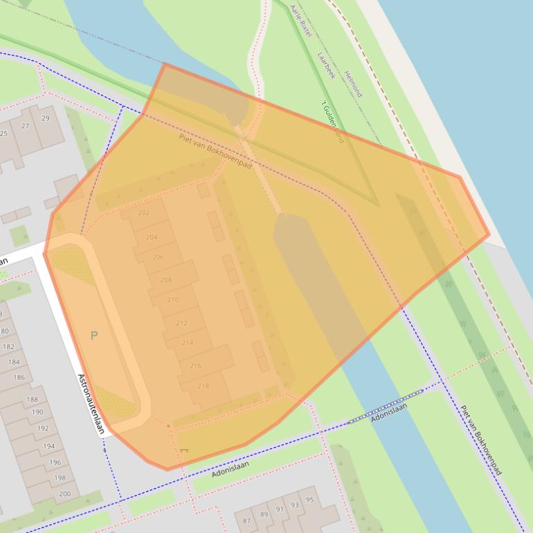 Kaart van postcodegebied 5702GV.