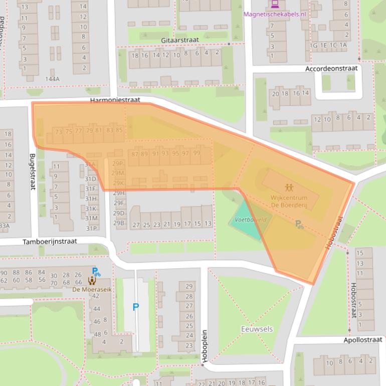 Kaart van postcodegebied 5702JD.