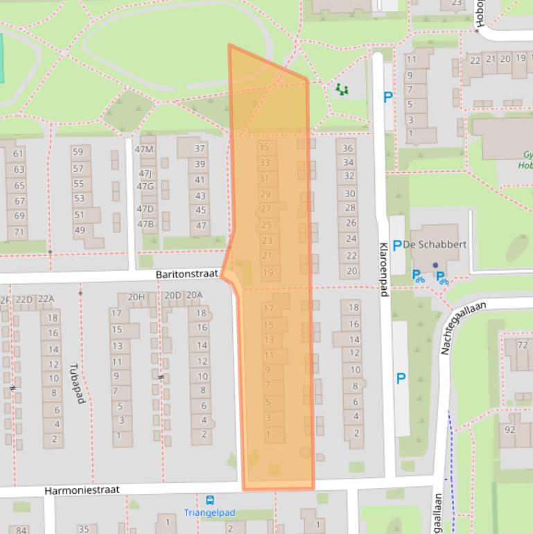 Kaart van postcodegebied 5702JJ.